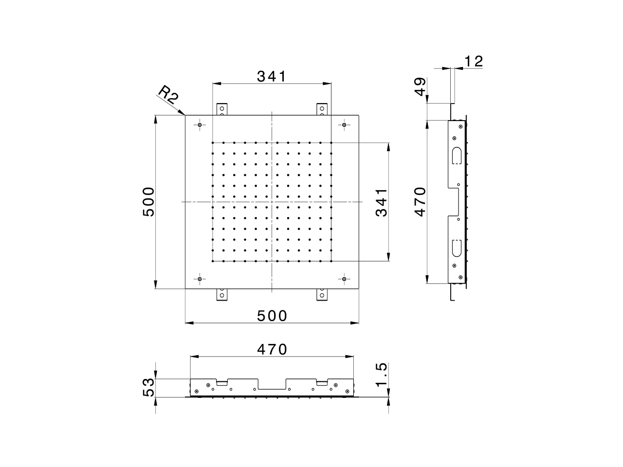 Soffione a soffitto 500x500 mm ZEN SHOWER_ZS0S0130 - v1