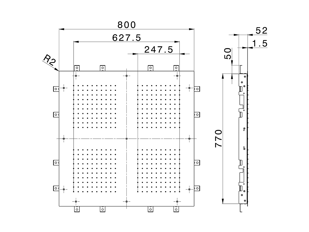 Soffione a soffitto 800x800 mm ZEN SHOWER_ZS0S0150 - v1