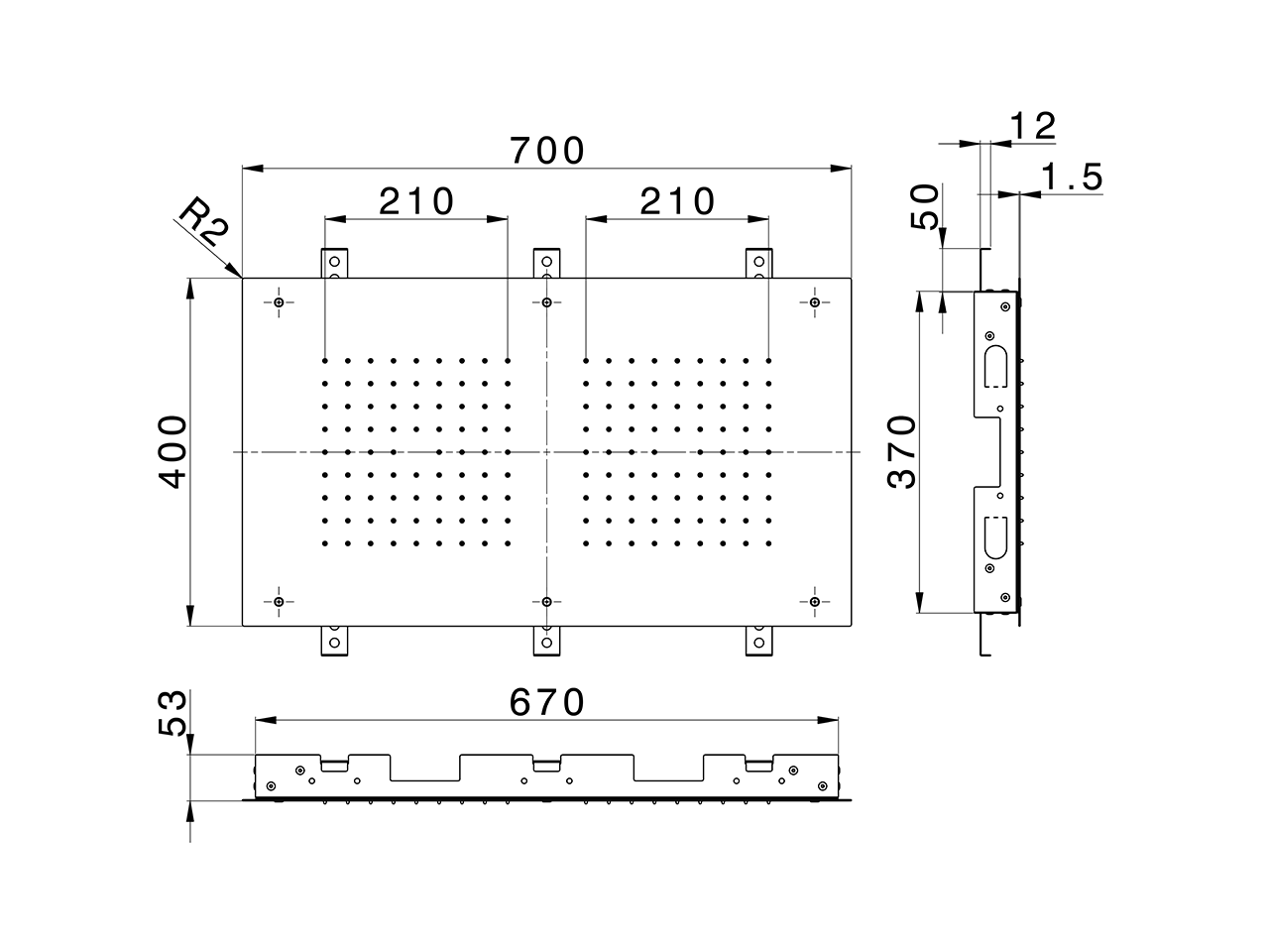 Soffione a soffitto 700x400 mm ZEN SHOWER_ZS0S0210 - v1