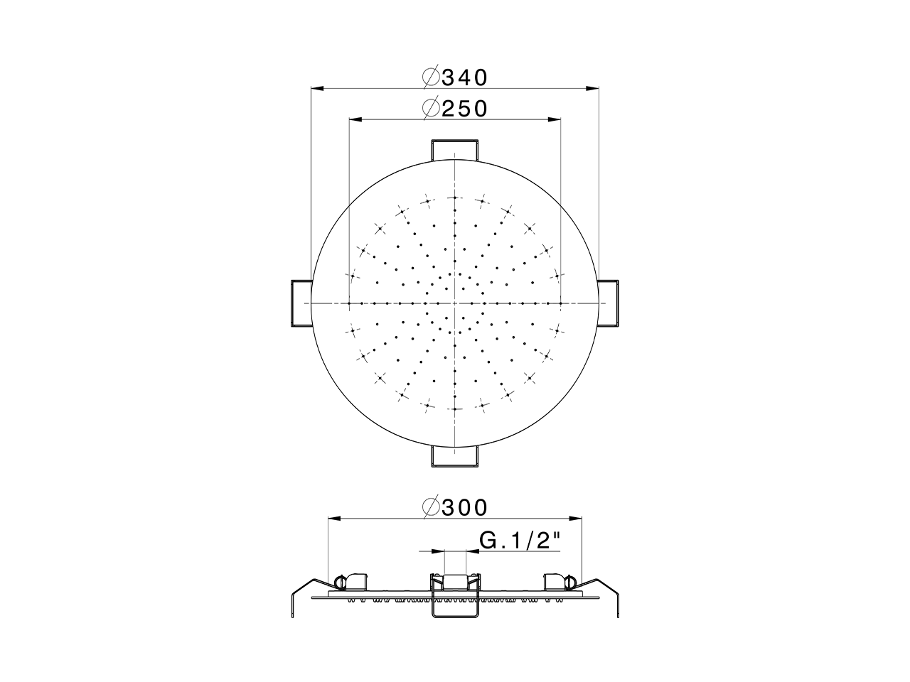 Soffione a soffitto ispezionabile Ø 340 mm ZEN SHOWER_ZS0S0240 - v1